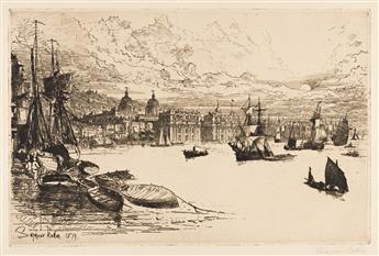 FRANCIS SEYMOUR HADEN Two etchings.